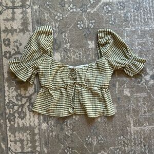 Striped Reformation Tie Front Top